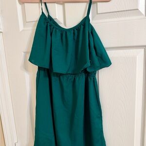 GB girls Teal Green Ruffle Strap Sundress